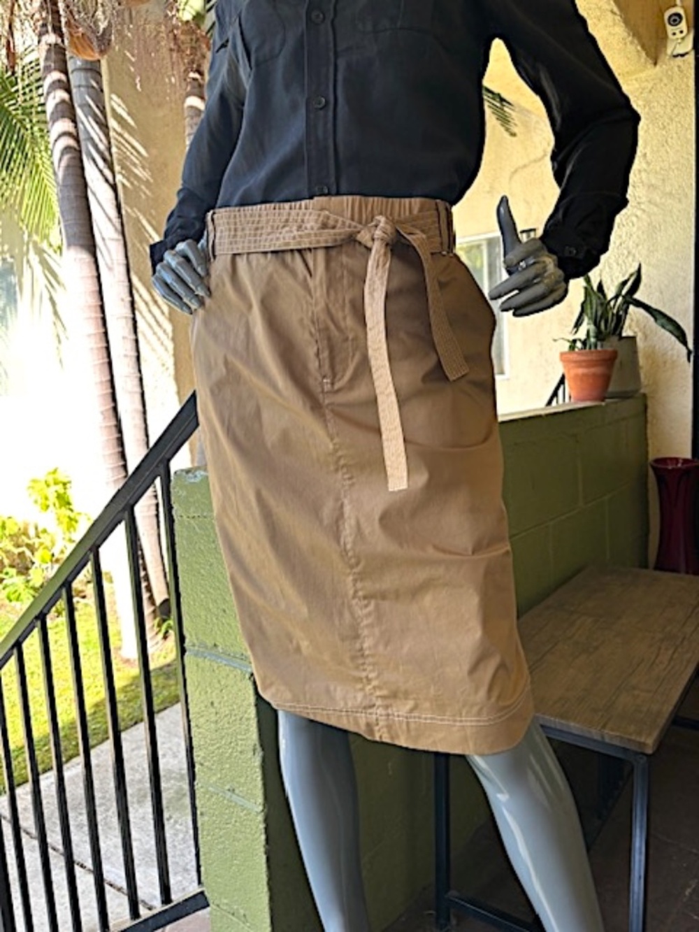 WYETH By Todd Magill Cotton Knee-Length Straight Skirt w/ Self Belt NWOT/sz S